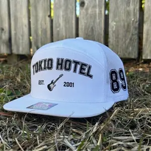 Tokio Hotel Est 2001 Snapback Hat, Vintage Rock Band Cap With Guitar Graphic, Alternative Pop Rock Fan Baseball Cap, Adjustable Streetwear Hat For Men Women