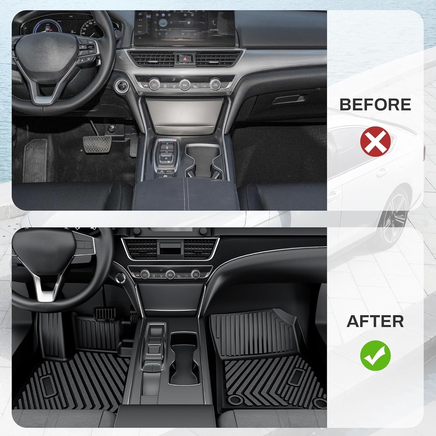 YITAMOTOR 2023-2025 Honda Accord Floor Mats All Weather TPE Custom Fit YITAMOTOR 2023-2025 Honda Accord Floor Mats All Weather TPE Custom Fit