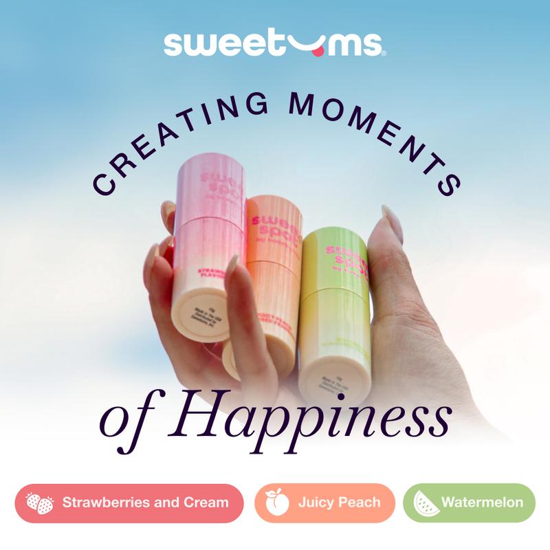 Sweetums Sweet Spot Strawberries & Cream Fragrance Roll-On Perfume Vegan Cruelty-Free Eco-Friendly Beeswax Alternative Clean Ingredients