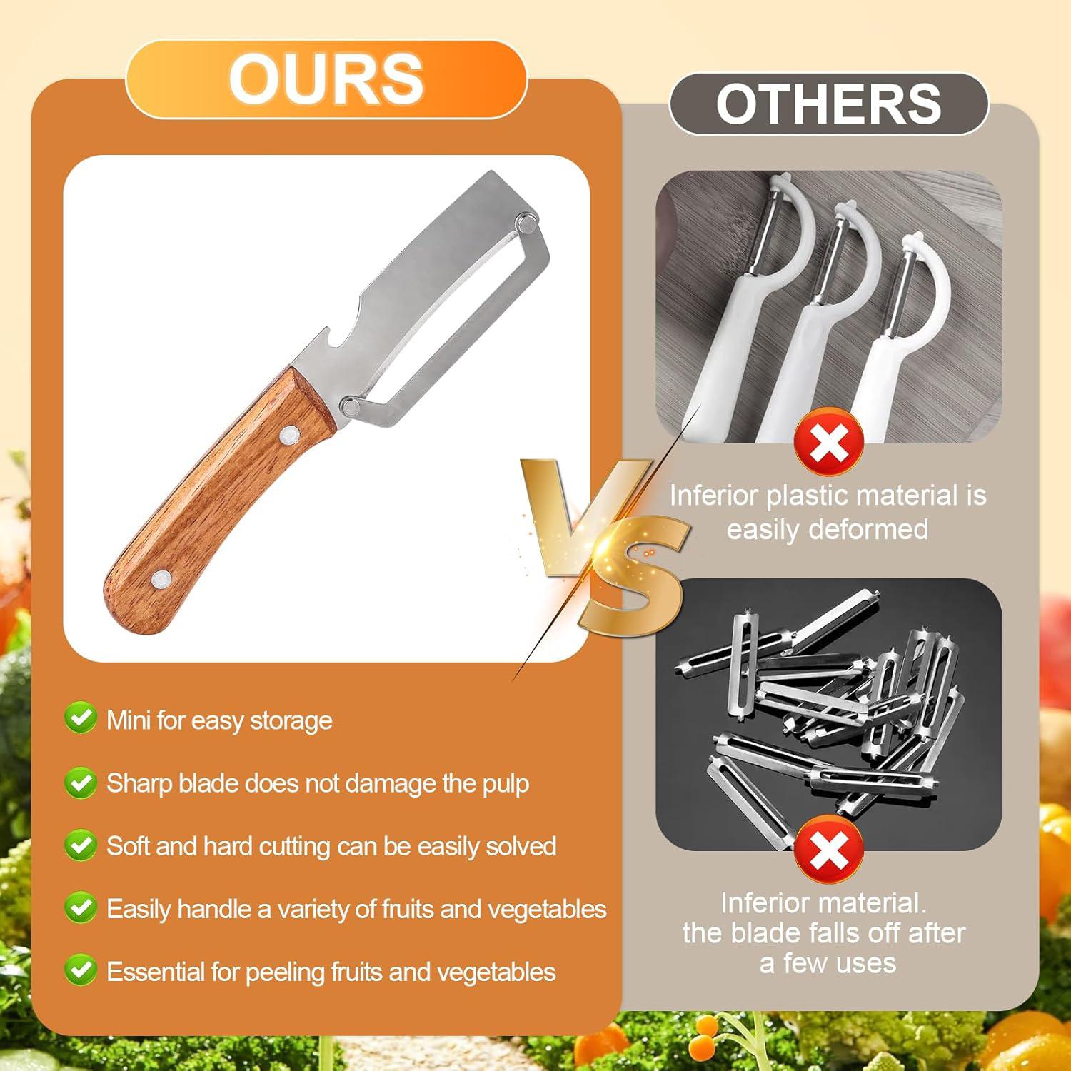 Vegetable Peeler, Ultra Sharp Stainless Steel Blades and Wood Anti-Slip Grip Handle - Perfect Kitchen Peeler For Veggie, Fruit, Potato, Carrot, Apple Vegetable Peeler, Ultra Sharp Stainless Steel Blades and Wood Anti-Slip Grip Handle - Perfect Kitchen Peeler For Veggie, Fruit, Potato, Carrot, Apple