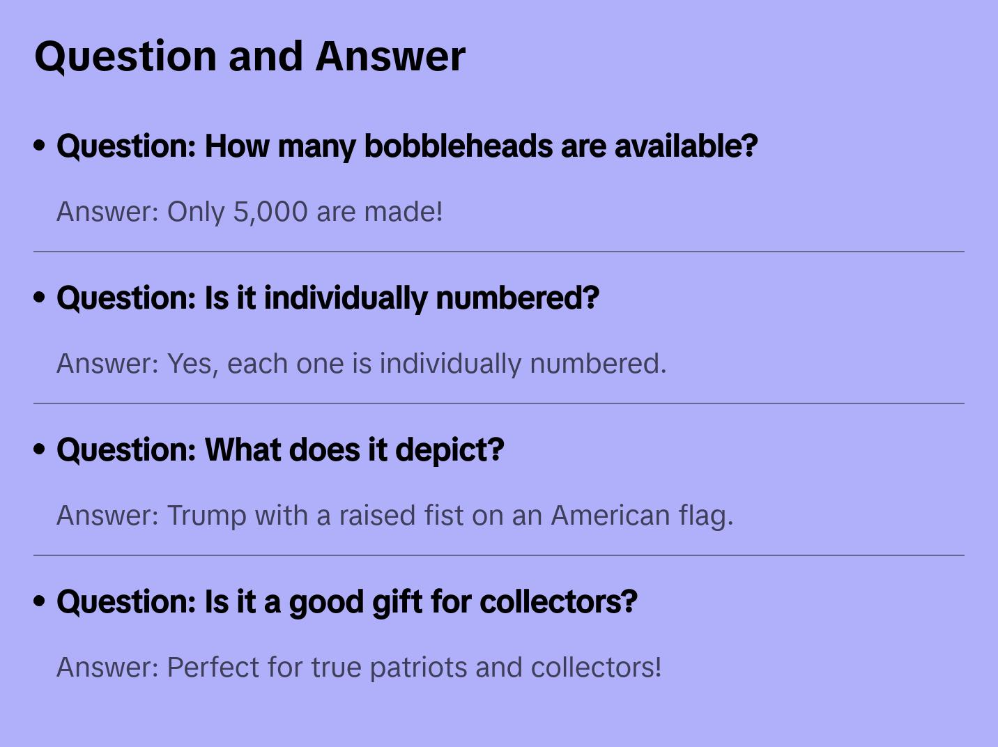 Limited Edition 2025 Inauguration Donald Trump Bobblehead (Numbered)