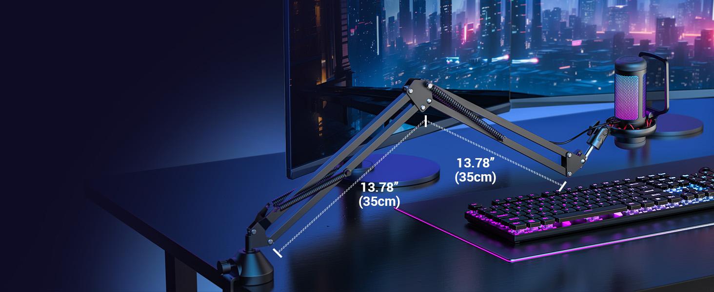 TONOR TC310 USB Streaming Gaming Microphone for PC, PS4/PS5, RGB Lighting, Easy Sound Control, One-tape Mute, Mic with Mount Adapter Live Podcast Equipment Live Broadcasting Equipment