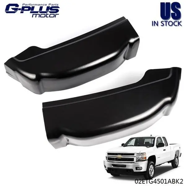 MOTOR GPLUS 100% Brand New Smooth Coated Steel Left & Right Cab Corners Set, Vehicle Car Accessories for 1999-2007 Chevrolet Silverado, 1999-2007 GMC Sierra 4-Door Extended Cab Truck Exterior Replacement Parts