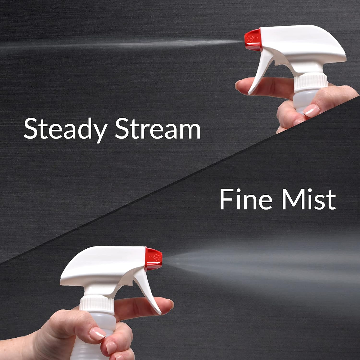 Commercial plastic spray bottle, 4 bags of 16 Oz heavy duty leak free air can be refilled with spray bottle spray stream, used for cleaning solution, plants, hair, bleach, vinegar safety.