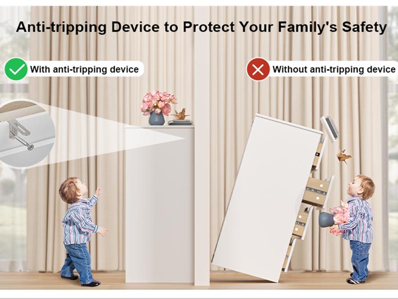 Gizoon 5 Drawers Chest, White Dresser for Bedroom with Large Storage Capacity, Chest of Drawers with Embedded Handle, Anti-Tripping Device for Hallway, Office, Living Room