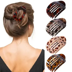 4 Pcs Flat Round Claw Clip for Women,Elegant Duckbill Hair Clip,  Designed for Strong Hold on Thick or Thin Hair, Effortless Styling with Secure Grip, Perfect for All-Day Wear and Reliable Hold