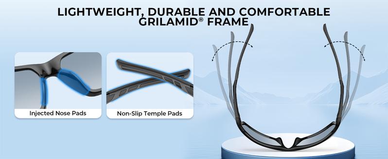 KastKing Chippewa Polarized Fishing Sunglasses UV400 Protection Full Wrap Frame Sports Cycling Sunglasses 1.0mm TAC Lenses Impact Resistant Oleophobic Coating