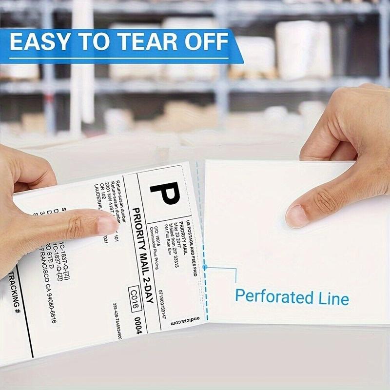 500 4x6 Fanfold Direct Thermal Shipping Labels for Zebra & Rollo Printers