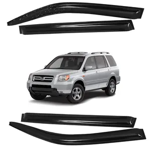 Tape-on -For Honda Pilot 2003-2008 Window Visor-Black# Rain guard# Rainproof#Sun Shade#UV Protection# Easy-Install # Vent Shades# Car Windshield# Car Weather Shields# Wind Deflector