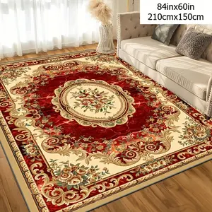 1pc Red European Anti-slip Rug Washable For Home Decor Rug For Living Room Bedroom Dining Room Home Office Basement Outdoor Camping Area Rugs Home Decoration