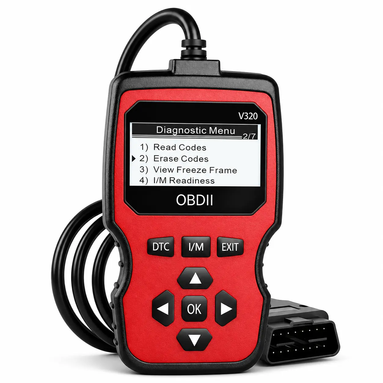 V320 OBD2 Scanner Diagnostic Tool, Car Engine Fault Code Reader with Read and Clear Codes, Freeze Frame and I/M Readiness