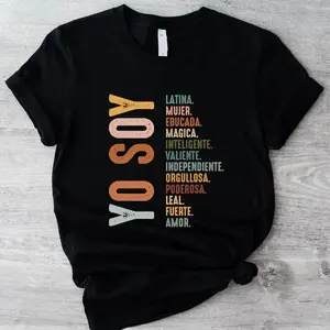 [100% Cotton] Yo Soy T-Shirt, Mujer Latina Shirt, Mexican Latina Mujer Independiente Tee, Hispanic Gift Shirt, Mexican Shirt. Shirtslatinas Cotton Casual T-Shirt For Men And Women