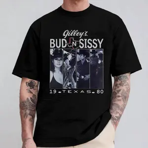 Vintage Urban Cowboy T Shirt Featuring Gilleys Bud and Sissy 1980 Texas Graphic Tee Retro Country Western Movie Fan Gift