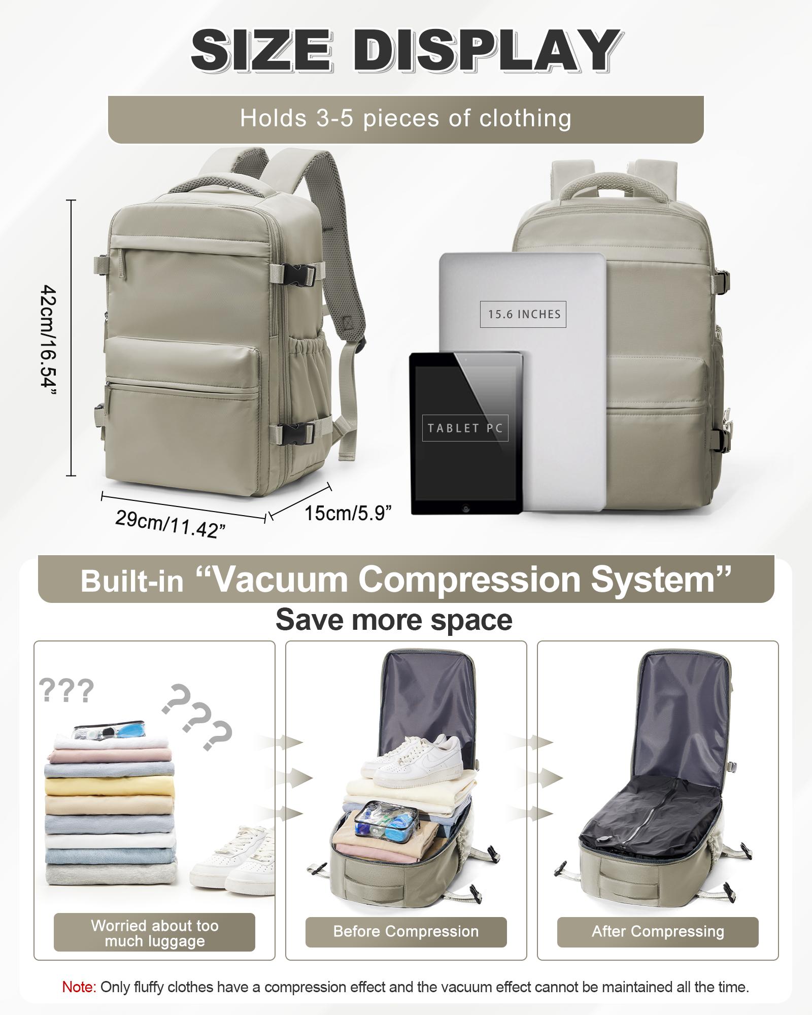 Vacuum Seal Backpack Travel With Pump,Carry On Travel Backpack With Vacuum System,Mochila de Viaje Vacuum,Travel Laptop Backpack