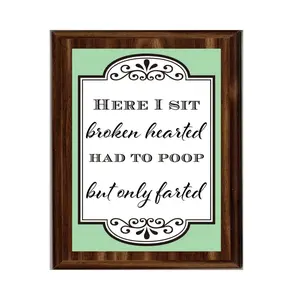 LEMONSODA Bathroom Plaques (Broken Hearted, White)