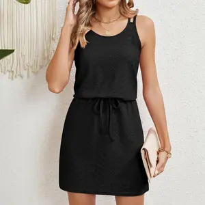 Women's Versatile Eyelet Mini Dress Perfect for Beach, Vacation, and Everyday Casual Outfits