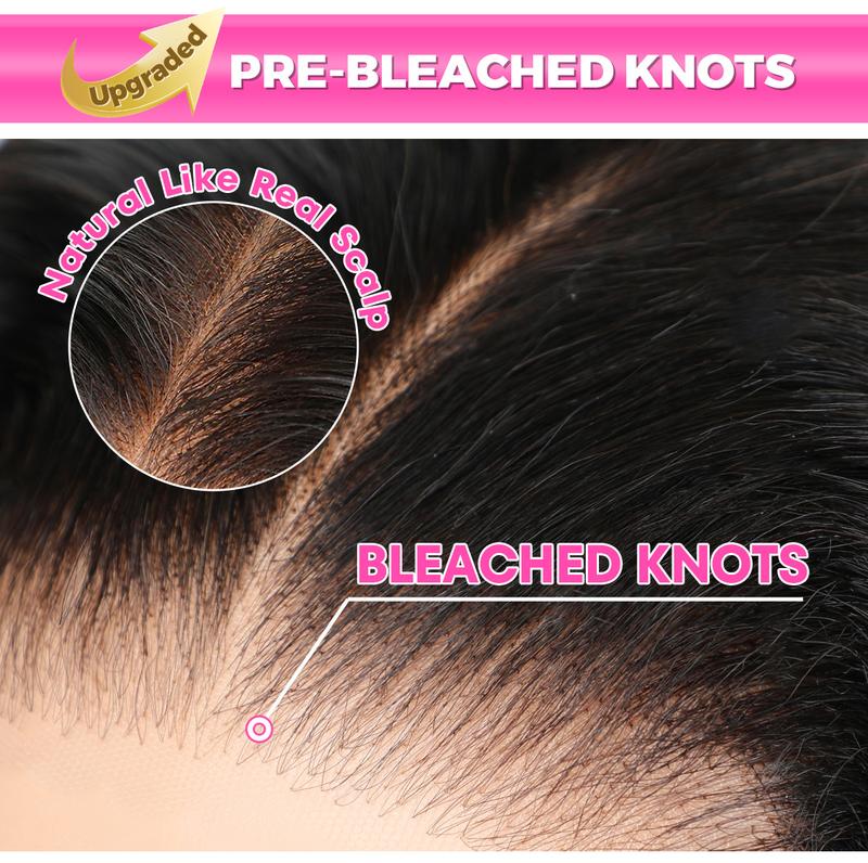 [Clearance Sale] CurlyMe Bleached Knots 13x6 Swiss Lace Water Wave Hair Lace Front Wigs Pre-plucked Natural Black 180% Density Lace Frontal Wig