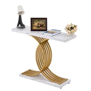 VEVOR Narrow Console Sofa Table,  , 39.4 inches Behind Couch Table, 1-Tier Long Entryway Table and Skinny Hallway Table, Narrow Sofa Table with Metal Frame, for Entryway, Hallway, Living Room & Bedroom