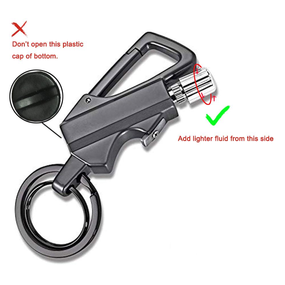Permanent Match Infinity Lighter, Reusable Waterproof Flint Fire Starter with Keychain and Bottle Opener, Windproof Metal Kerosene Lighter for Outdoor Camping Hiking Survival (Not Include Lighter Fluid)
