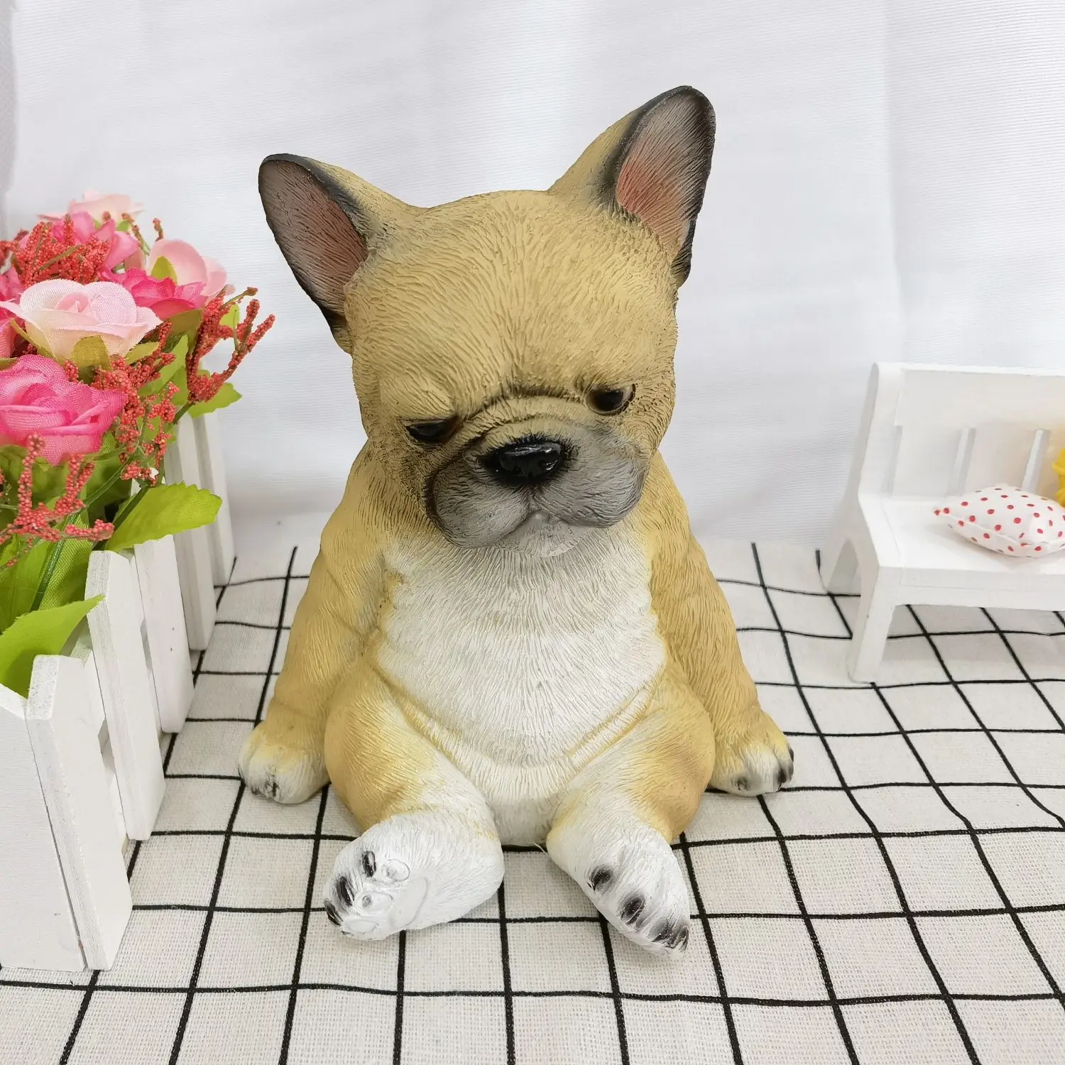 French Bulldog Puppy Statue Resin Dog Figurine, Cute Resin Figurine, Indoor Home Decor, Perfect Gift for Pet Lovers, Christmas Birthday Graduation
