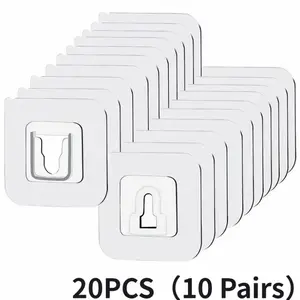 10 pairs Wall Hooks Hanger Double Sided Adhesive Suction Cup Sucker Kitchen Bathroom Wall Storage Holder Organizer