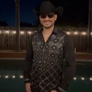 Hacendado Rhinestone Long Sleeve Shirt (Fitted)