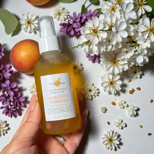 Apricot Freesia Anti-Aging Body Oil with Argan Rosehip Sacha Inchi & Seabuckthorn Berry for Hydration & Skin Firming 4 oz