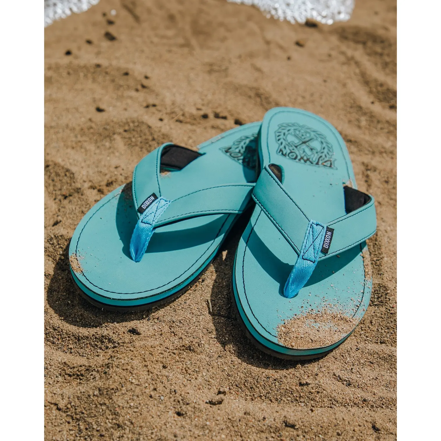 Leather Sandals - Aqua & Black Leather Sandals - Aqua & Black