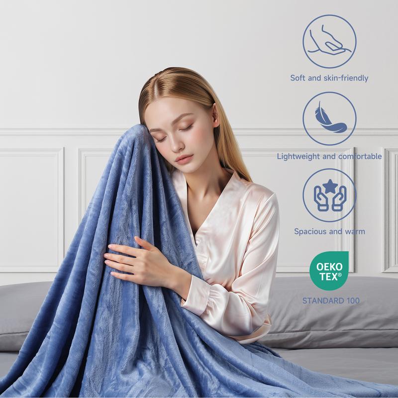 VIZIM Luxurious Ultra-Soft ‌Blanket,Premium 270GSM Flannel Blanket – Ultra-Soft & Skin-Friendly | Double-Sided, Breathable & All-Season Comfort | Machine Wash Safe | Patio Furniture Decor | Ideal for Bed,Couch, Travel,Camping |  Lightweight Comforter