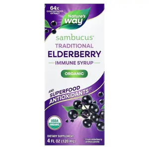 Nature's Way Sambucus®, Traditional Immune Syrup, Elderberry, Ages 7+, 4 fl oz (120 ml)