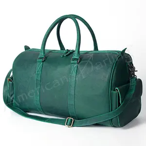 Green Genuine Leather Duffel Bag Green Genuine Leather Duffel Bag