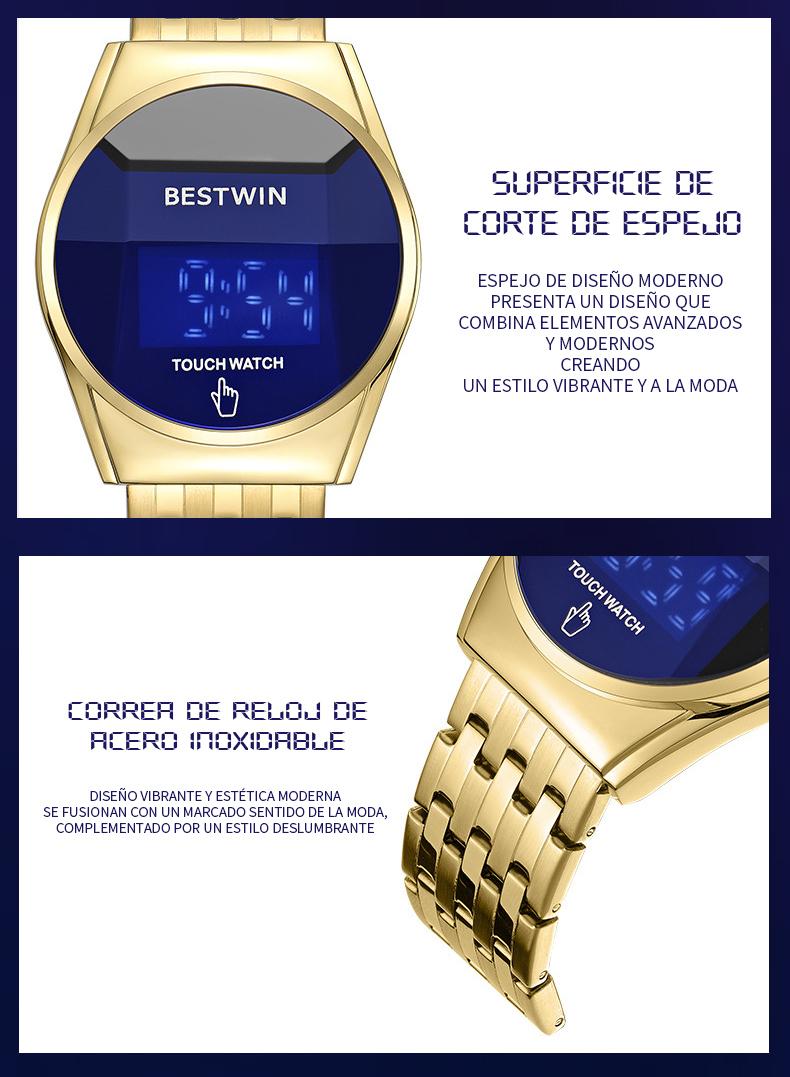 【SpringStatements】Touchscreen Racing Sport watch Luxury Mens Racing Sport ​Iridescent diamond-shaped mirror surfacet WatchMultifunction Chronograph  Stainless Stee! Casual Business Stvle Perfect Giftfor Him fashionable wristwatch time display