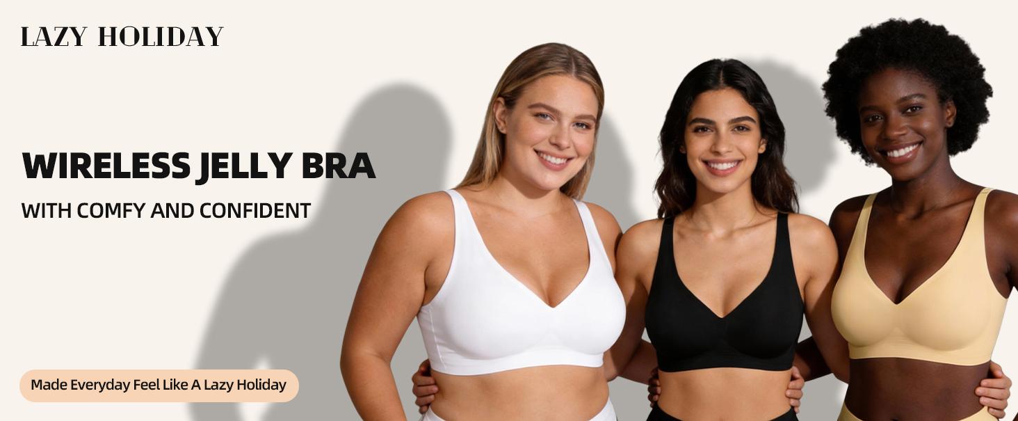 Women's Black jelly bras No Underwire T-Shirt bra Seamless Comfortable Soft Wireless Basic Bridal One Piece Minimalist Everyday Wear with Adjustable Straps Vneck Breathable push up bra Low V Neck Women's Black jelly bras No Underwire T-Shirt bra Seamless Comfortable Soft Wireless Basic Bridal One Piece Minimalist Everyday Wear with Adjustable Straps Vneck Breathable push up bra Low V Neck