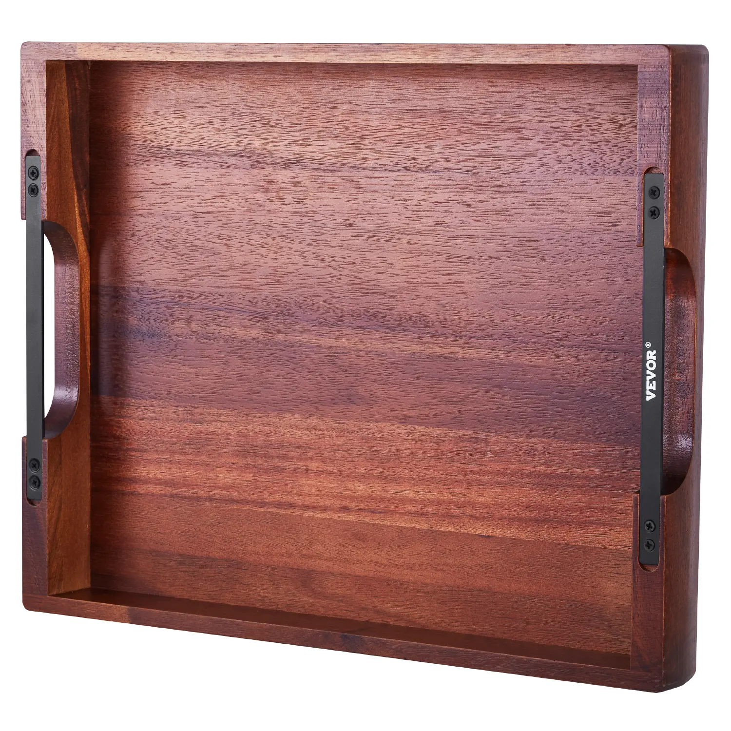 VEVOR Wood Serving Tray,  Acacia Wooden Tray Board with Handles, Decorative Rustic Serving Trays Platter, Ideal for Breakfast in Bed, Lunch, Kitchen, Living Room, Ottoman, Coffee Table, Party, Couch
