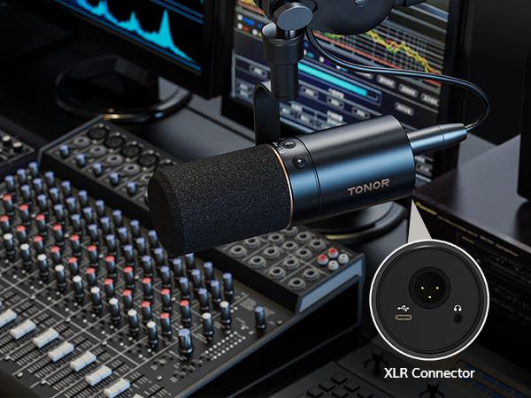 TONOR TD510 Dynamic Microphone, USB/XLR PC Microphone for Podcast, Recording, Live Streaming & Gaming, with Quick Mute, Headphone Output