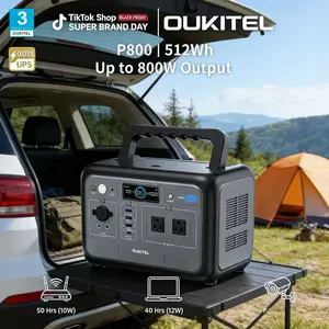 OUKITEL512Wh Portable Power Station for Camping Mini Fridge Projector Grill USB-C and Foldable Solar Panels | Home Backup Power and Power Outage Emergency Power elite 100