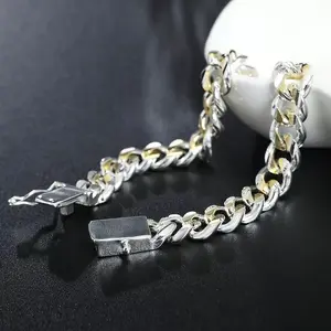 【Freeship] Bracelet For Him / Her Solid Bracelet Fashion in Gold Pplated 14k and White Gold14K