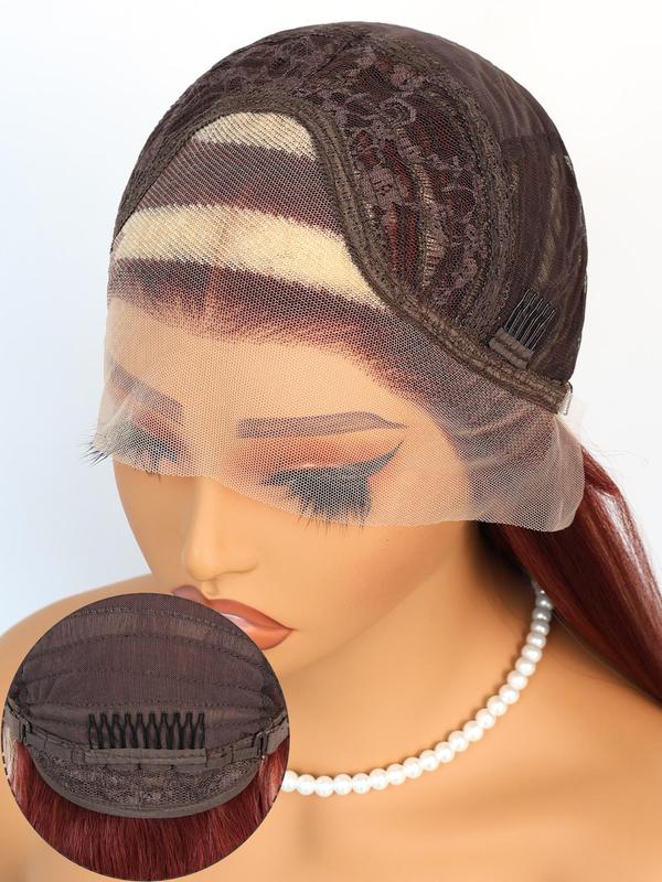 unique colorful highlight lace front syntheitc wig long red and blonde highlight glueless wig for women synthetic highlight lace front wig heat resistant fiber hair Glueless Half Wig