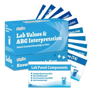 GISGFIM Lab Values & ABG Interpretation Flash Cards Medical Nursing School Essentials Review Exam Flashcards Double-Sided Professional Study Tool School Supplies & Gifts for Medical Student Test Prep
