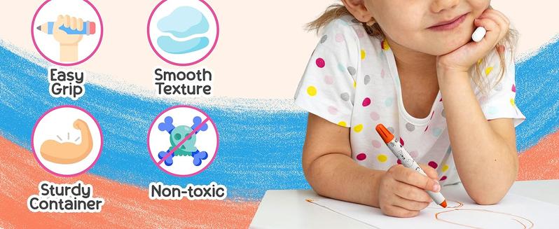 12 Twistable Crayons - Non Toxic Washable Oil Crayons, Toddler Silky Smooth Soft, Gift for Boys Girls, Drawing/Painting/Beginners/Artists Art
