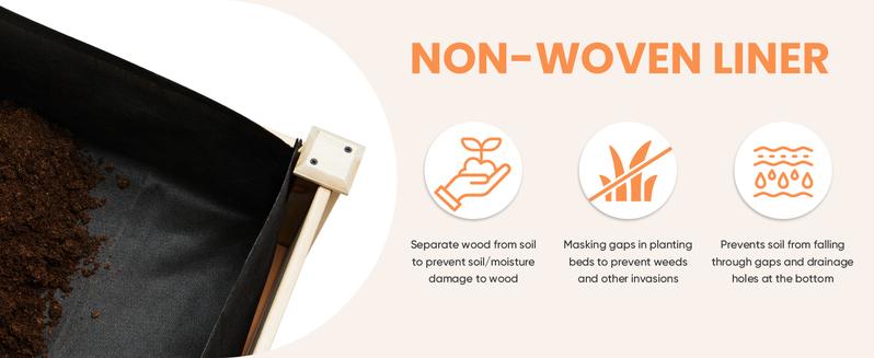 Raised Garden Bed with Legs, 48x24x30in Wood Elevated Planter Box for Herbs, Flowers, Vegetables & 300lbs Capacity Outdoor Gardening Planters