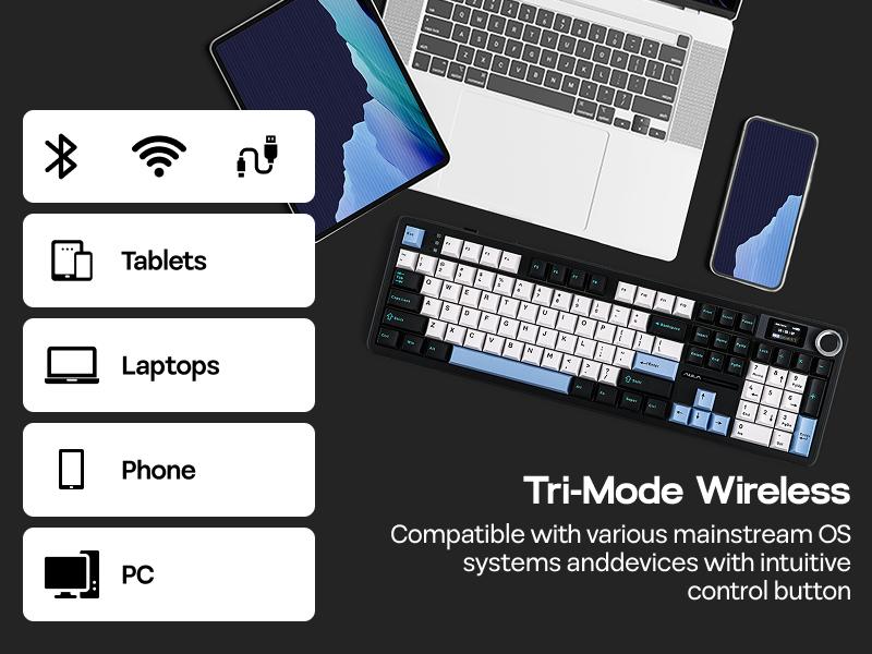 EPOMAKER X AULA F108 PRO Full Size 100% Mechanical Keyboard Customizable 1.14inch LCD Screen Convenient Knob South-Facing RGB Backlight Hot-Swap Tri-Mode USB-C/BT 5.0/2.4GHz thocky creamykeyboards gaming accessories creamy keyboard TikTokShopJumpstartSale EPOMAKER X AULA F108 PRO Full Size 100% Mechanical Keyboard Customizable 1.14inch LCD Screen Convenient Knob South-Facing RGB Backlight Hot-Swap Tri-Mode USB-C/BT 5.0/2.4GHz thocky creamykeyboards gaming accessories creamy keyboard TikTokShopJumpstartSale