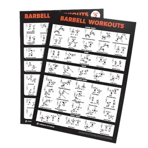 French Fitness Barbell Workout Training Charts / Posters (New)