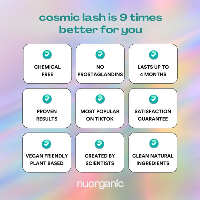 nuorganic Eyelash Growth Serum 8ML to Grow Thicker, Longer Lashes, Developed by Anti-Aging Scientists, Clean Formulation, No Prostaglandins, 8ML, Skin Care