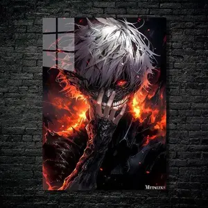 Tokyo Ghoul Ken Kaneki Wall Art - Dark Aesthetic Anime Room Decor - Unframed High-Quality Digital UV Print Poster - Seinen Manga Illustration - Ghoul Eye Art