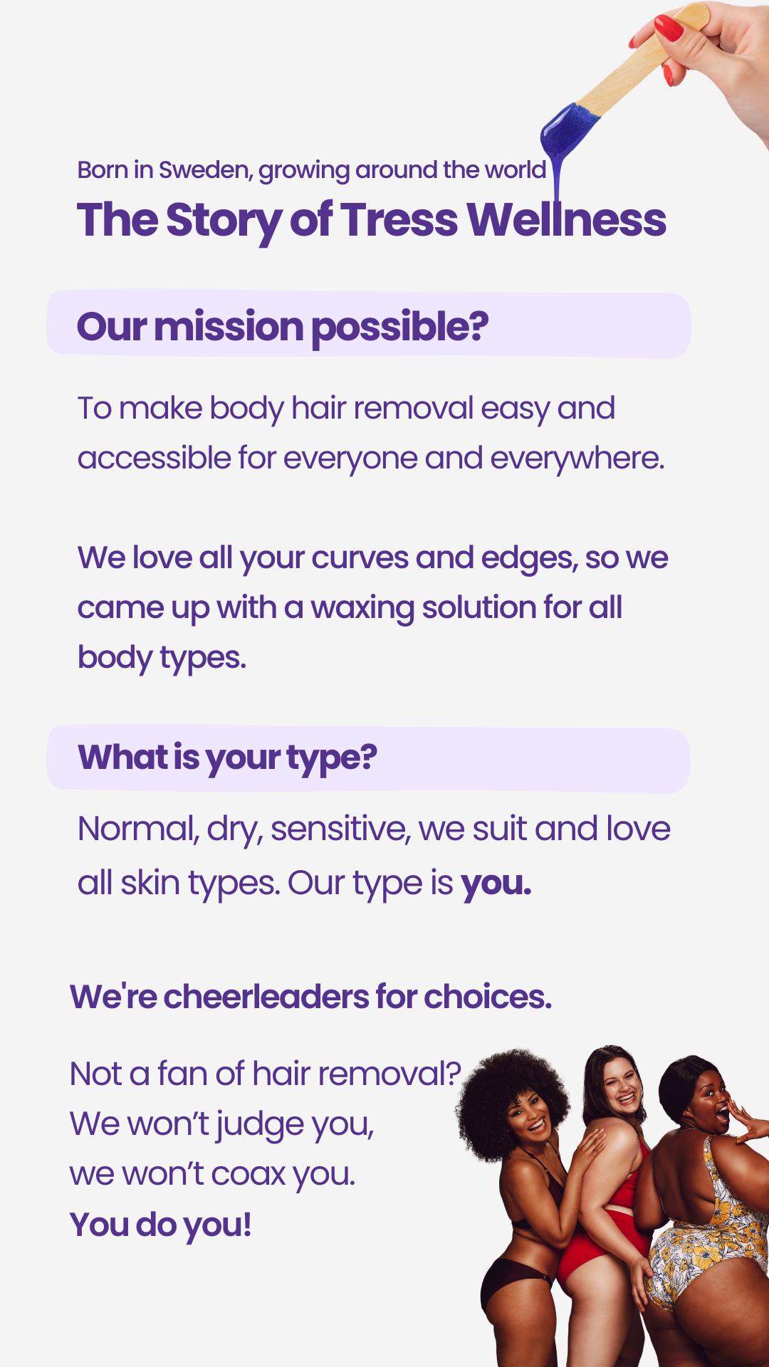 Complete Waxing Kit Set by Tress Wellness | Safe for Full Body Waxing | Armpit, Face, Legs, Brazilian and Bikini Waxing at home | At Home Waxing Kits for Women & Men | Sensitive Skin | Body Care | Waxing Hair Removal Hypoallergenic Wax Beads Hard Wax Kit