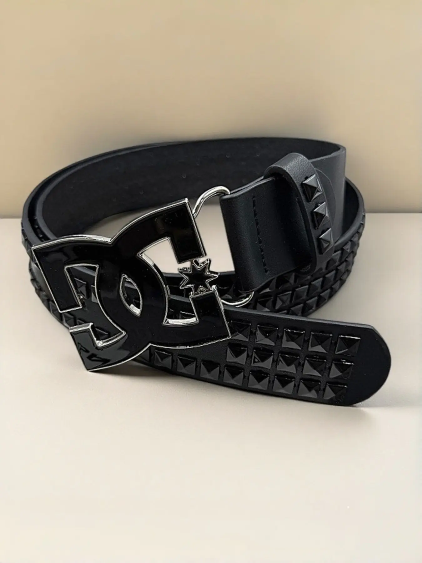 Y2K Pyramid Stud Rivet Waist Belt for Men and Women, Punk Style Belt, Punk Streetwear PU Leather Jeans Accessory, Punk Fashion Belt