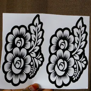 Jamila Daura LLC. Henna Design Stencil for Palm - Durable Stencil for Hand-Painted Designs with Leaf and Flower Motifs