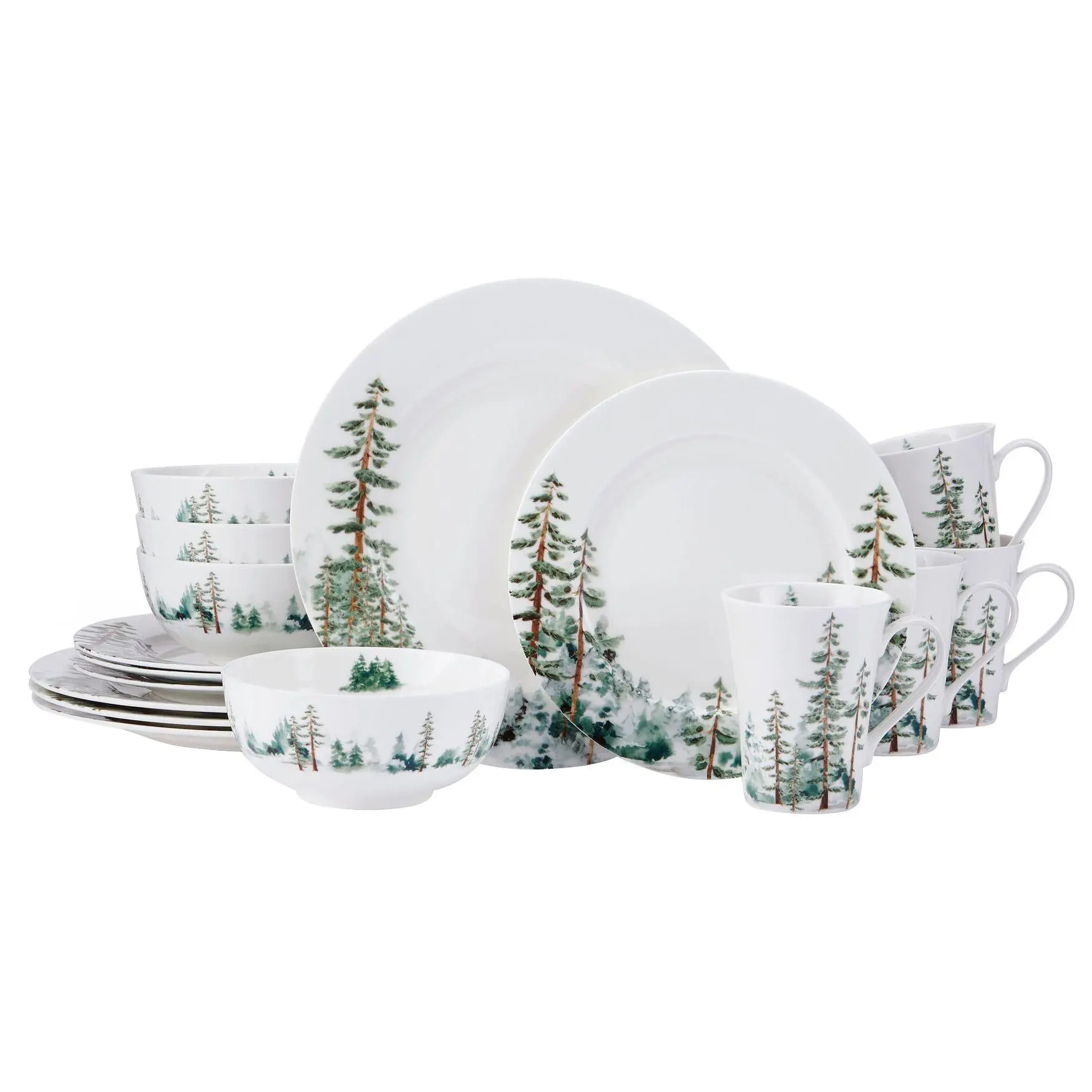 Mikasa Watercolor Forest 16-Piece Dinnerware Set
