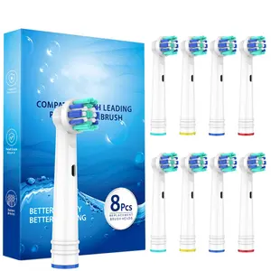Oral B Braun Replacement Toothbrush Heads 8 Pack for Oral B 7000/Pro 1000/9600/5000/3000/8000 Precision Clean Synthetic Bristles Individually Packaged - Cleansing